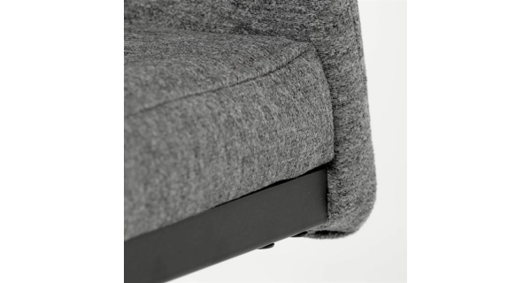 Jídelní židle SIPPY, stříbrná látka, černé kovové nohy