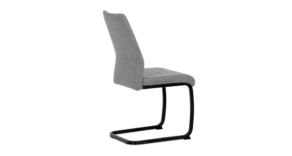 Jídelní židle SIPPY, stříbrná látka, černé kovové nohy