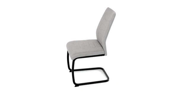 Jídelní židle SIPPY, světle šedá látka, černé kovové nohy