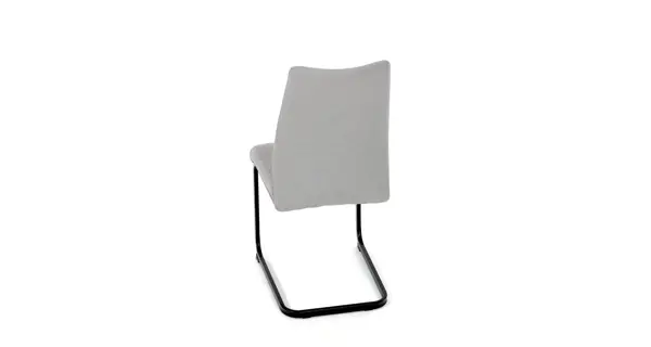 Jídelní židle SIPPY, světle šedá látka, černé kovové nohy