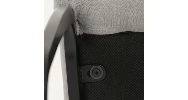 Jídelní židle SIPPY, světle šedá látka, černé kovové nohy