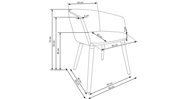 Jídelní židle STATLER, tmavě šedá