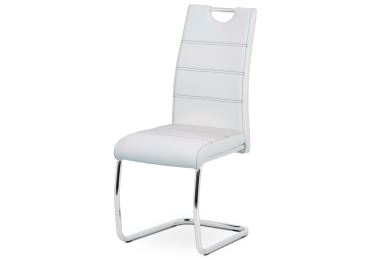 Jídelní židle SUESOR, bílá/chrom