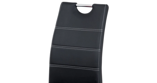 Jídelní židle SUESOR, černá ekokůže/chrom 