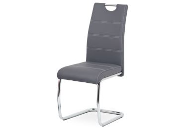 Jídelní židle SUESOR, šedá ekokůže/chrom 