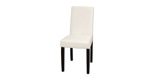 Jídelní židle TAIBAI, bílá/hnědé nohy