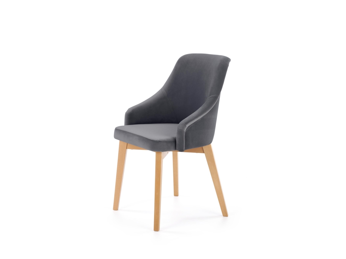 Jídelní židle SUHAIL 2, tmavě šedá/dub medový