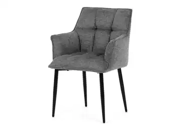 Jídelní židle TORELGAR, šedá látka, černý kov