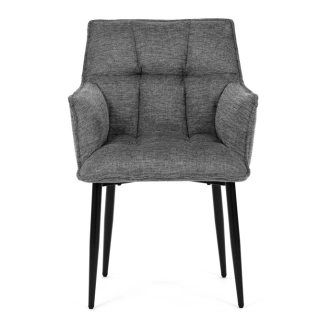 Jídelní židle TORELGAR, šedá látka, černý kov