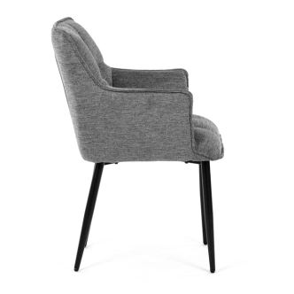 Jídelní židle TORELGAR, šedá látka, černý kov