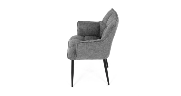 Jídelní židle TORELGAR, šedá látka, černý kov