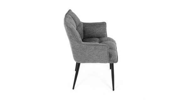 Jídelní židle TORELGAR, šedá látka, černý kov