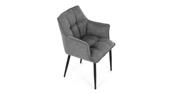 Jídelní židle TORELGAR, šedá látka, černý kov