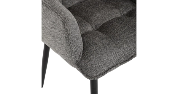 Jídelní židle TORELGAR, šedá látka, černý kov