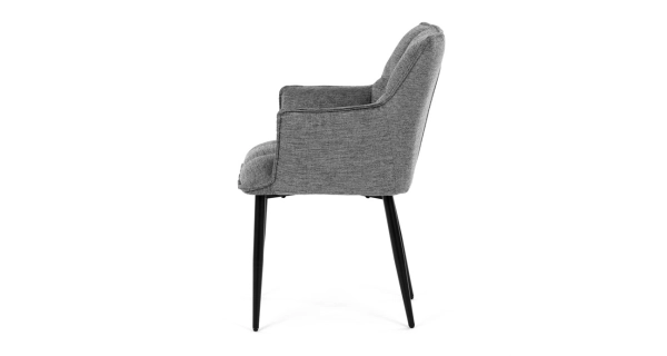 Jídelní židle TORELGAR, šedá látka, černý kov