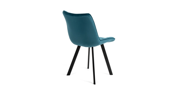 Jídelní židle TORIVEL, tyrkysová látka/kov