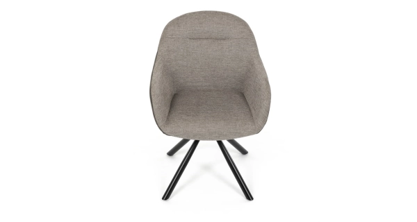 Jídelní židle TORLAN, béžová látka a tmavě šedá látka v dekoru vintage kůže, černý kov