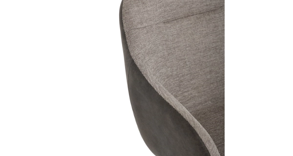 Jídelní židle TORLAN, béžová látka a tmavě šedá látka v dekoru vintage kůže, černý kov