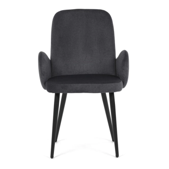 Jídelní židle TORWELCAN, šedá látka, černý kov