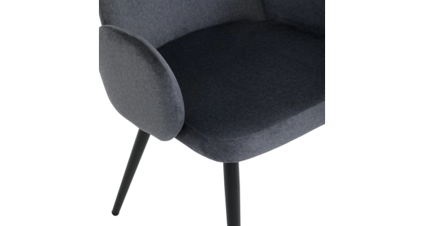 Jídelní židle TORWELCAN, šedá látka, černý kov