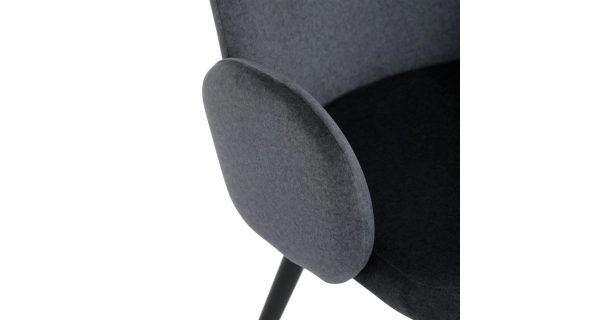 Jídelní židle TORWELCAN, šedá látka, černý kov