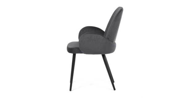 Jídelní židle TORWELCAN, šedá látka, černý kov