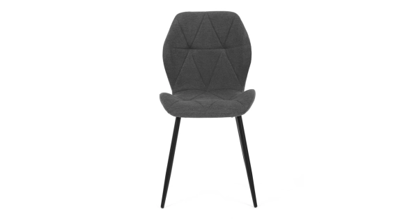 Jídelní židle TRETRE, šedá látka, černé kovové nohy
