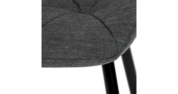 Jídelní židle TRETRE, šedá látka, černé kovové nohy