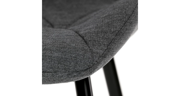 Jídelní židle TRETRE, šedá látka, černé kovové nohy