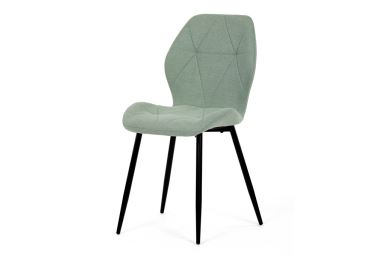 Jídelní židle TRETRE, zelená látka, černé kovové nohy