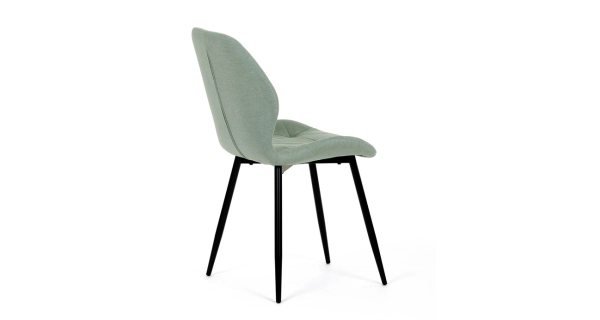 Jídelní židle TRETRE, zelená látka, černé kovové nohy