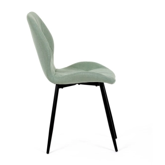 Jídelní židle TRETRE, zelená látka, černé kovové nohy