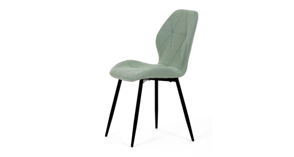 Jídelní židle TRETRE, zelená látka, černé kovové nohy