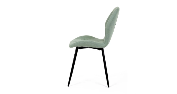 Jídelní židle TRETRE, zelená látka, černé kovové nohy