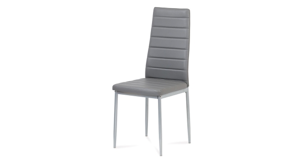 Jídelní židle TYSON, koženka šedá / šedý lak DOPRODEJ