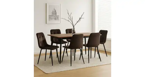 Jídelní židle VALTI, hnědá látka/kov