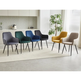 Jídelní židle VERLO, zelená sametová látka