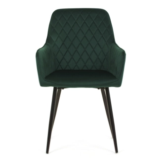 Jídelní židle VERLO, zelená sametová látka