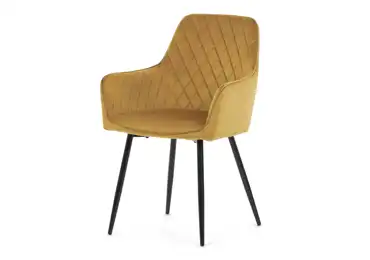 Jídelní židle VERLO, žlutá sametová látka