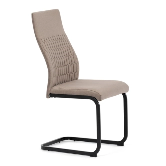 Jídelní židle VOLMARIS, cappucino látka, černý kov