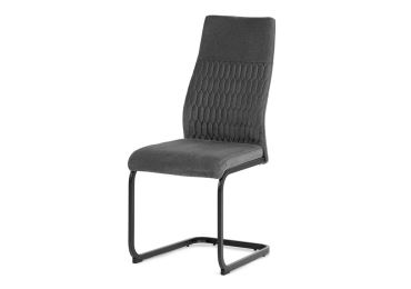 Jídelní židle VOLMARIS, šedá látka, černý kov
