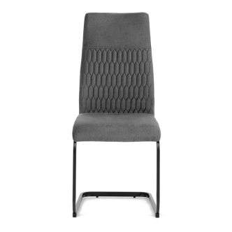 Jídelní židle VOLMARIS, šedá látka, černý kov