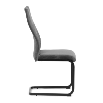 Jídelní židle VOLMARIS, šedá látka, černý kov