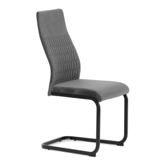 Jídelní židle VOLMARIS, šedá látka, černý kov