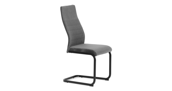 Jídelní židle VOLMARIS, šedá látka, černý kov
