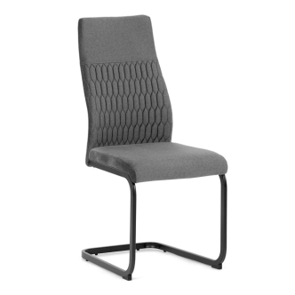 Jídelní židle VOLMARIS, šedá látka, černý kov
