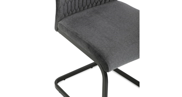 Jídelní židle VOLMARIS, šedá látka, černý kov