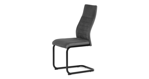 Jídelní židle VOLMARIS, šedá látka, černý kov