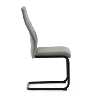 Jídelní židle VOLMARIS, zelená látka, černý kov