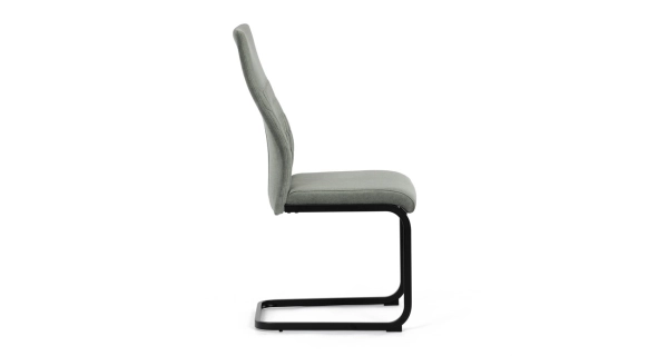 Jídelní židle VOLMARIS, zelená látka, černý kov